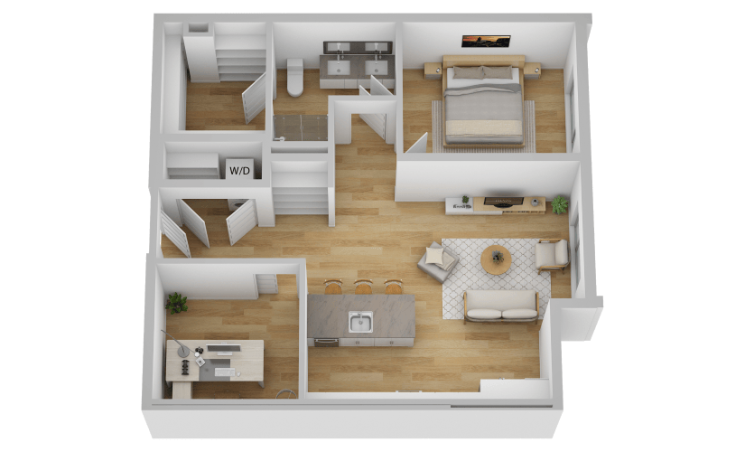A10 - 1 bedroom floorplan layout with 1 bathroom and 896 square feet